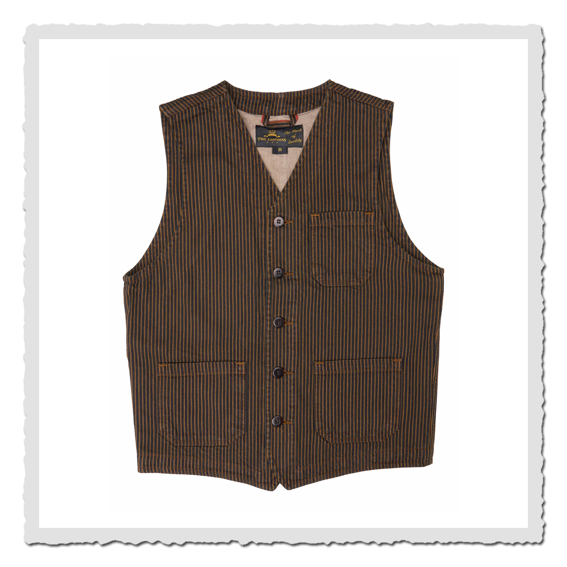 1937 Roamer Vest hickory stripe brown